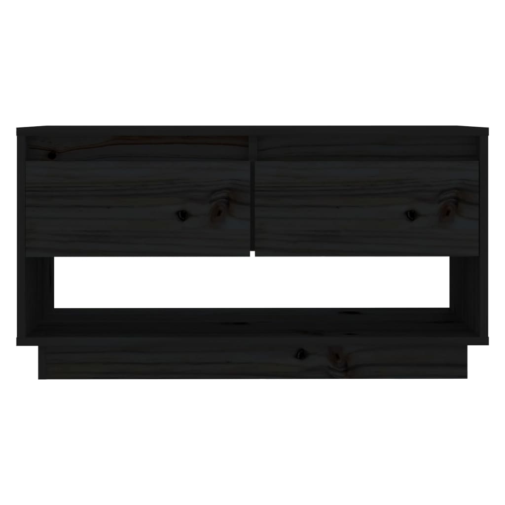 TV-taso musta 74x34x40 cm täysi mänty - Sisustajankoti.fi