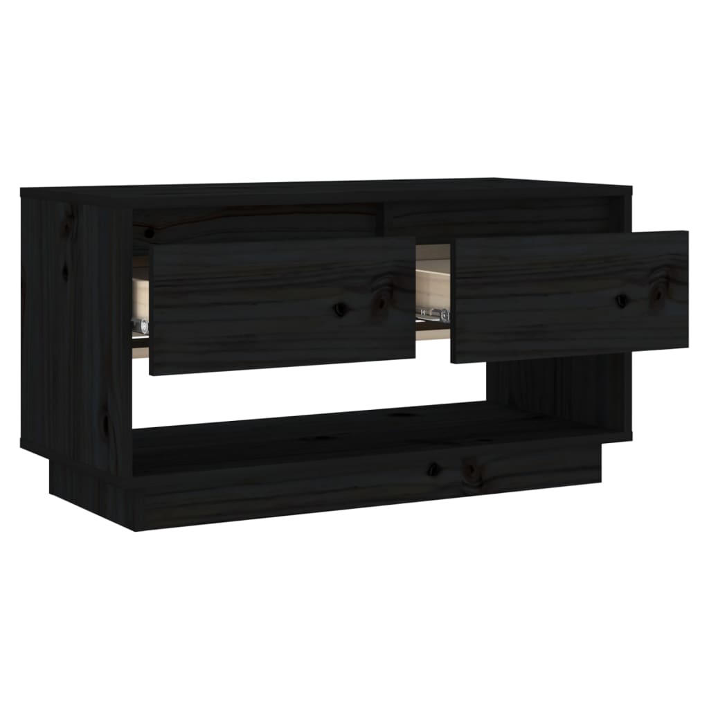 TV-taso musta 74x34x40 cm täysi mänty - Sisustajankoti.fi