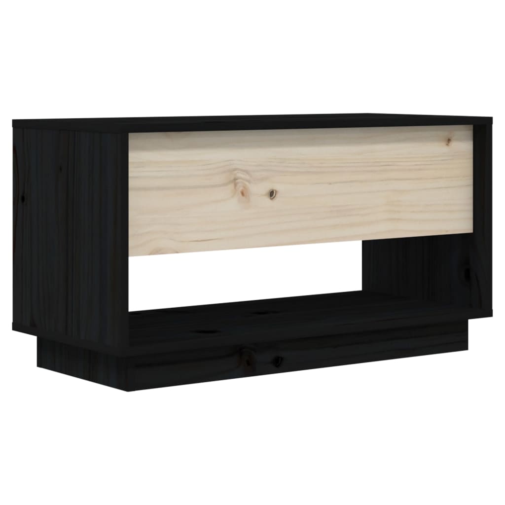 TV-taso musta 74x34x40 cm täysi mänty - Sisustajankoti.fi