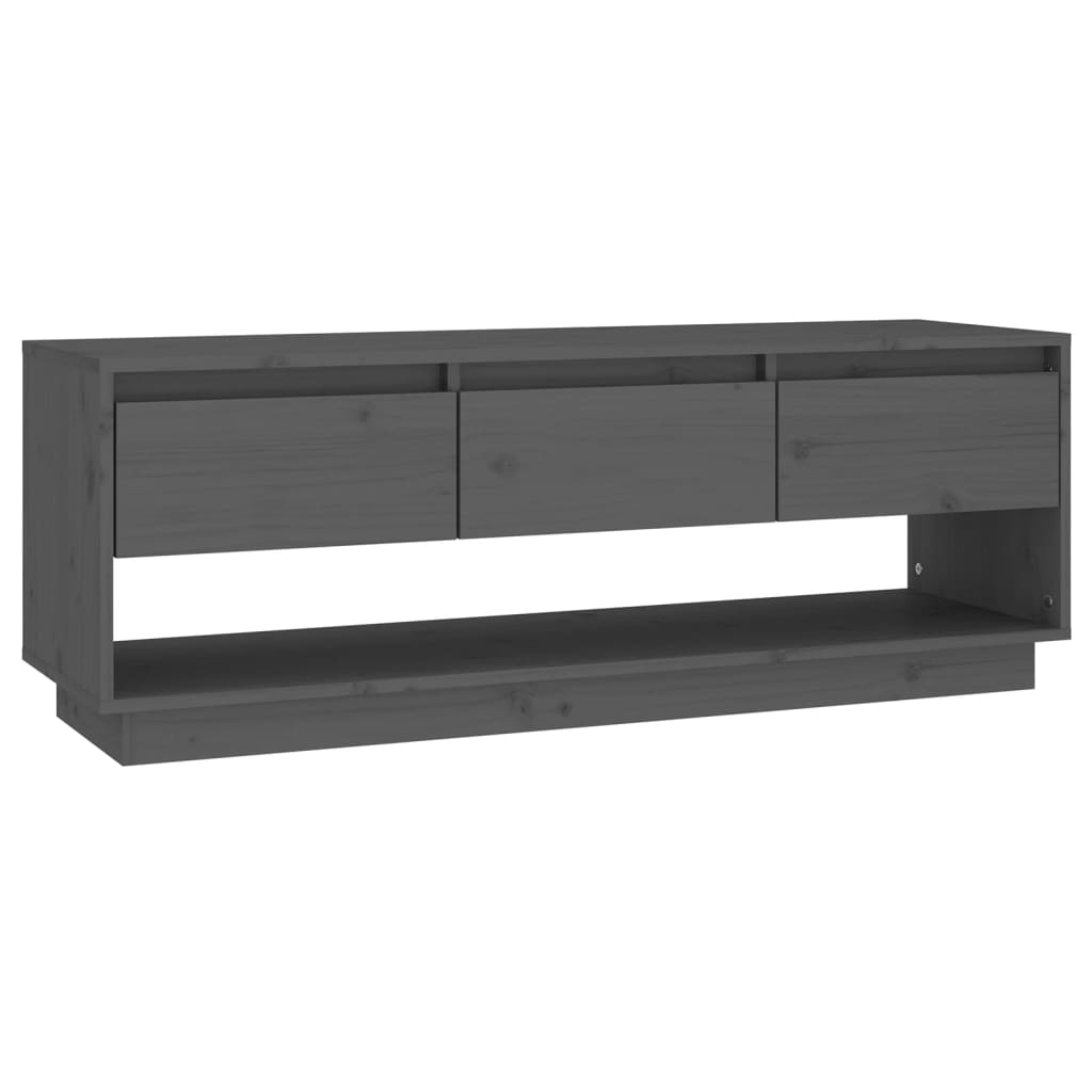TV-taso harmaa 110,5x34x40 cm täysi mänty - Sisustajankoti.fi