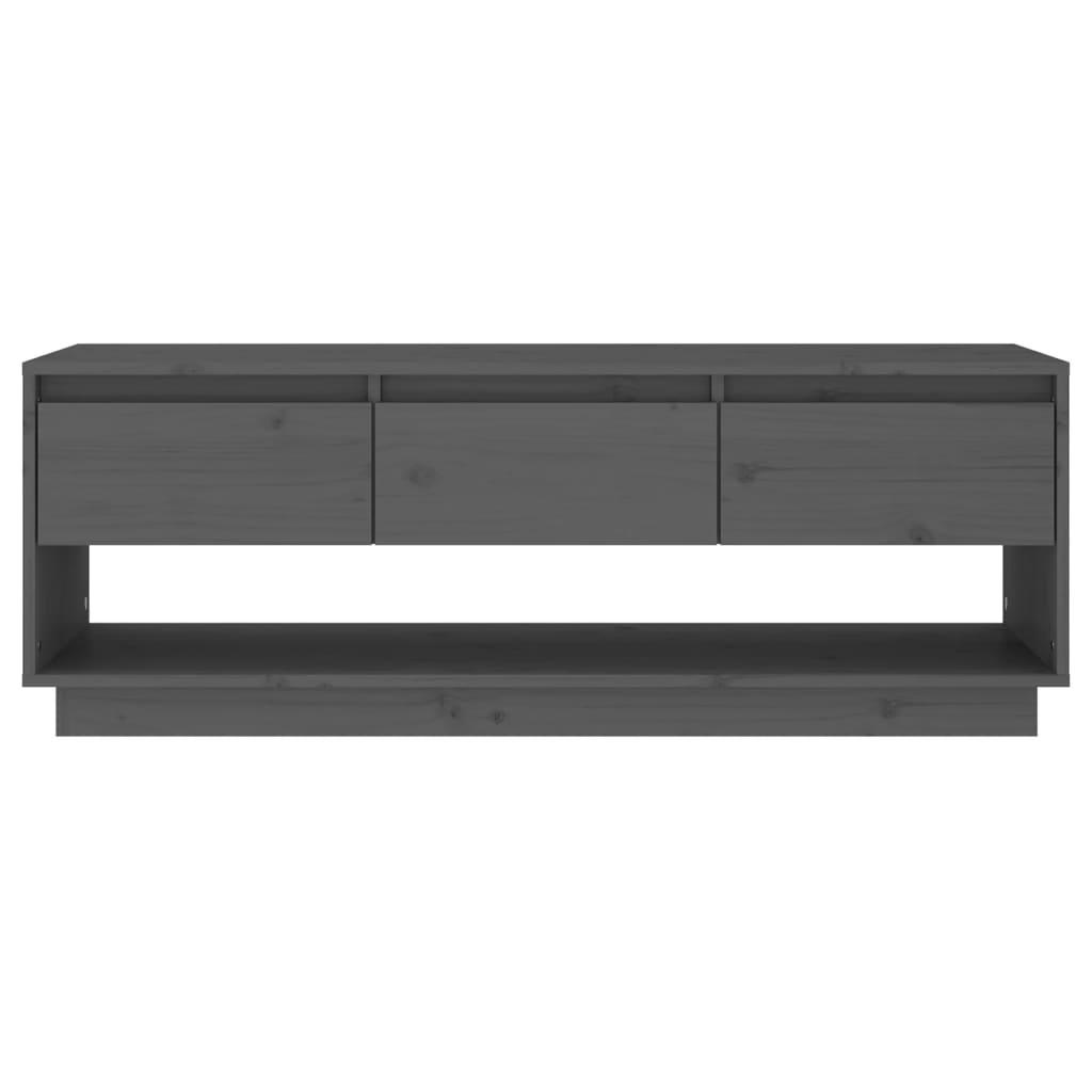 TV-taso harmaa 110,5x34x40 cm täysi mänty - Sisustajankoti.fi