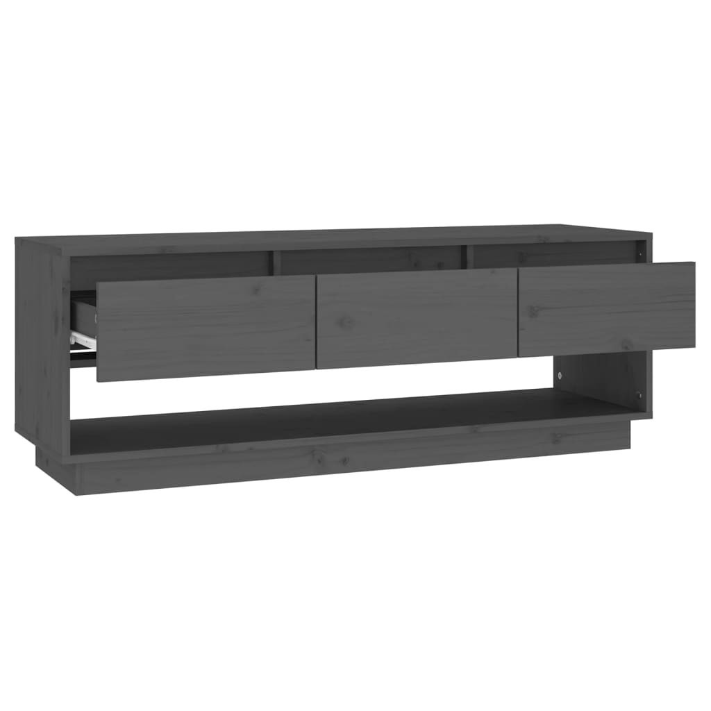 TV-taso harmaa 110,5x34x40 cm täysi mänty - Sisustajankoti.fi