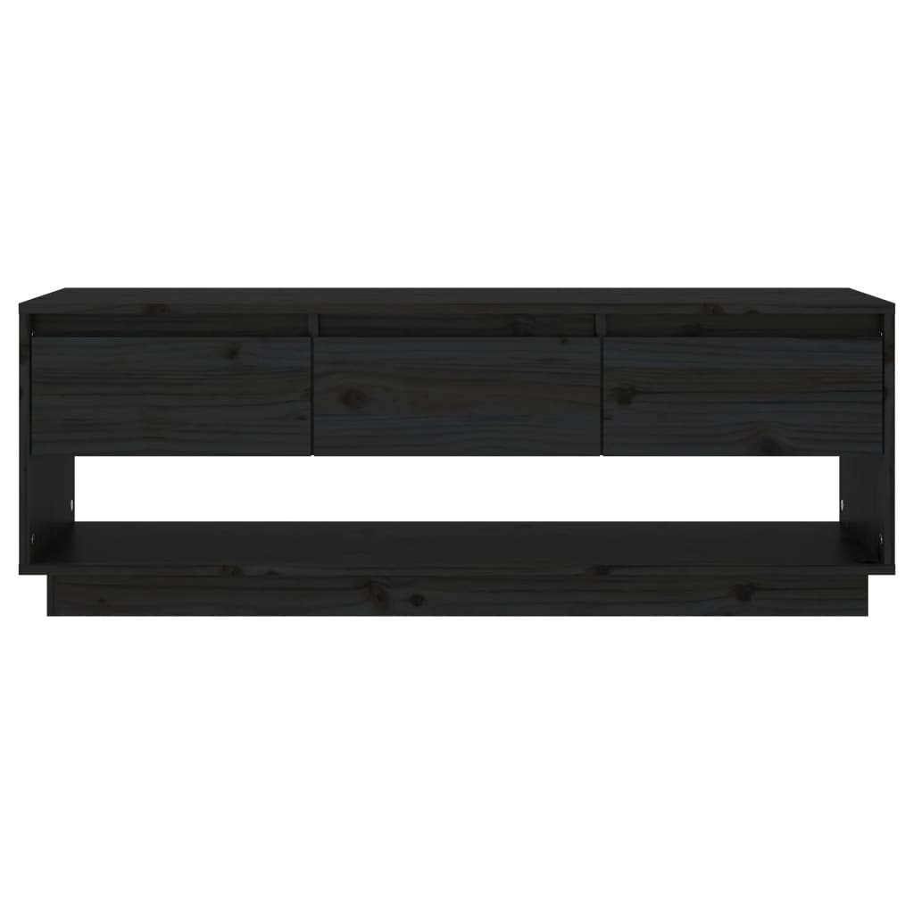 TV-taso musta 110,5x34x40 cm täysi mänty - Sisustajankoti.fi