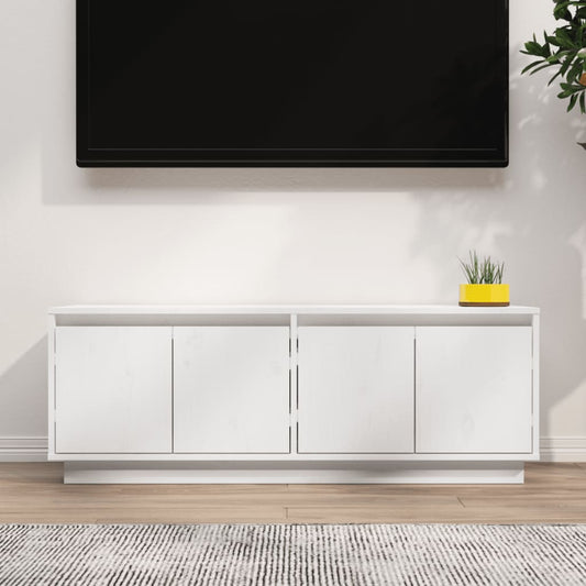 TV-taso valkoinen 110x34x40 cm täysi mänty - Sisustajankoti.fi