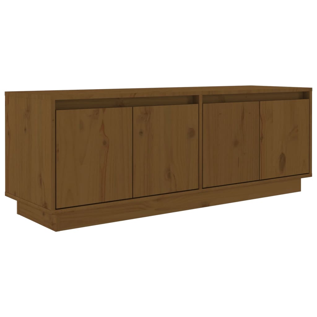 TV-taso hunajanruskea 110x34x40 cm täysi mänty - Sisustajankoti.fi