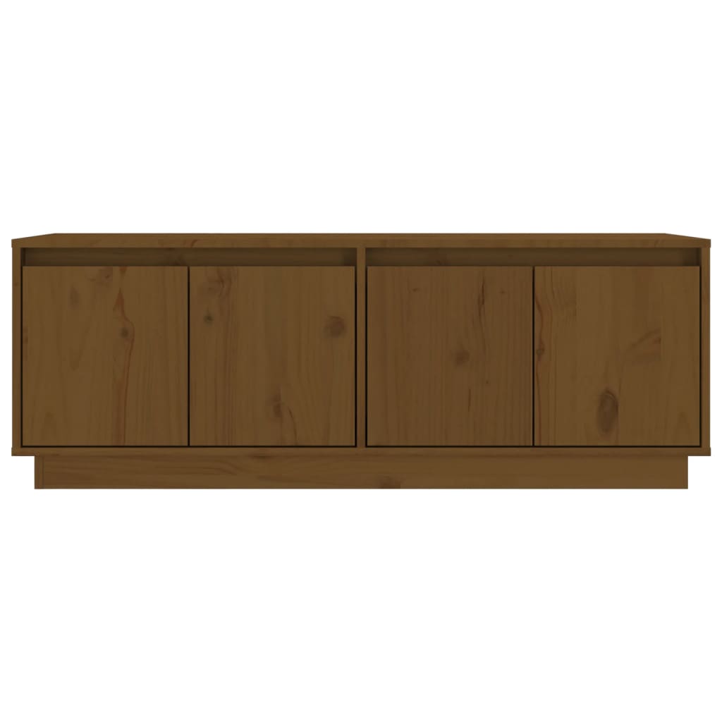 TV-taso hunajanruskea 110x34x40 cm täysi mänty - Sisustajankoti.fi