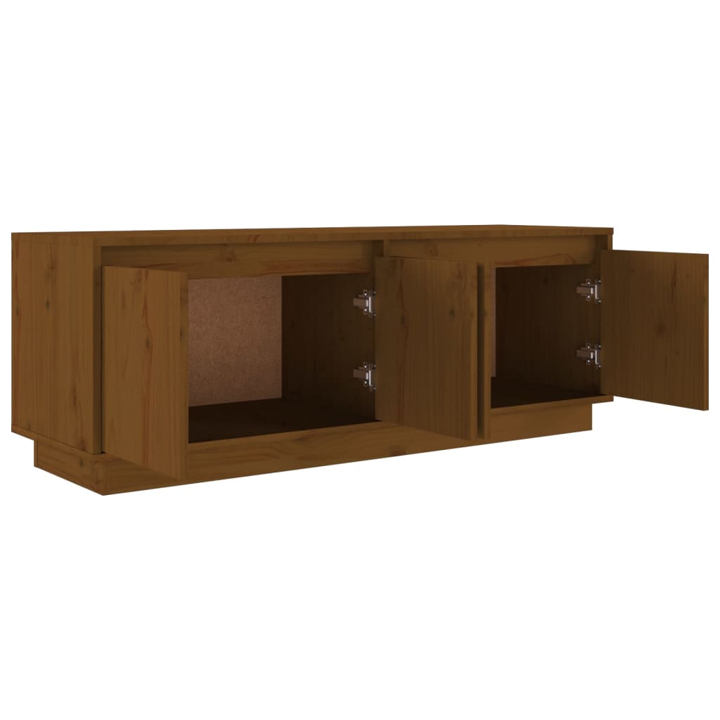 TV-taso hunajanruskea 110x34x40 cm täysi mänty - Sisustajankoti.fi