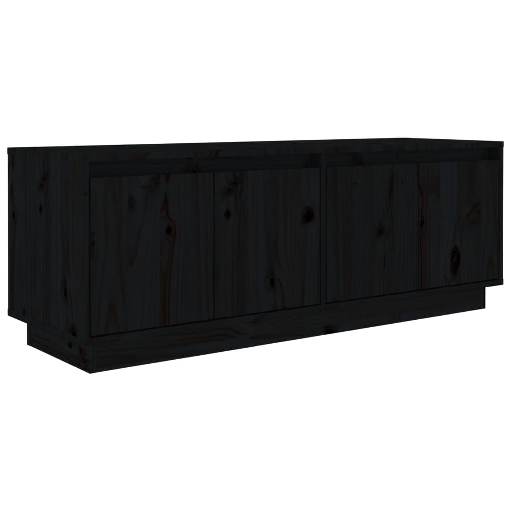 TV-taso musta 110x34x40 cm täysi mänty - Sisustajankoti.fi