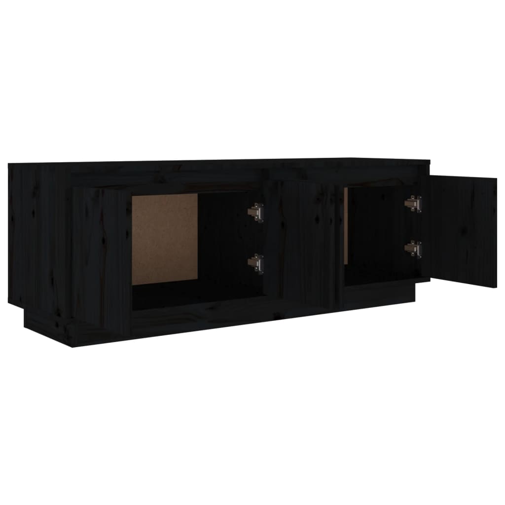 TV-taso musta 110x34x40 cm täysi mänty - Sisustajankoti.fi