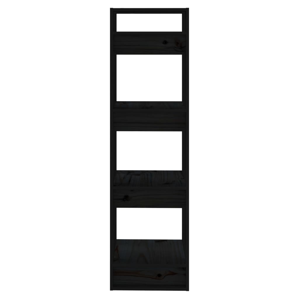 Kirjahylly/tilanjakaja musta 41x35x125 cm täysi mänty - Sisustajankoti.fi