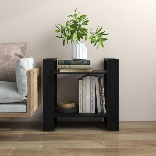 Kirjahylly/tilanjakaja musta 60x35x57 cm täysi mänty - Sisustajankoti.fi