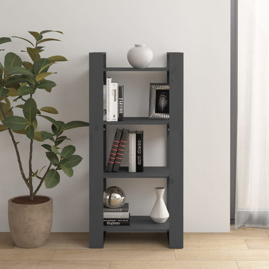 Kirjahylly/tilanjakaja harmaa 60x35x125 cm täysi mänty - Sisustajankoti.fi