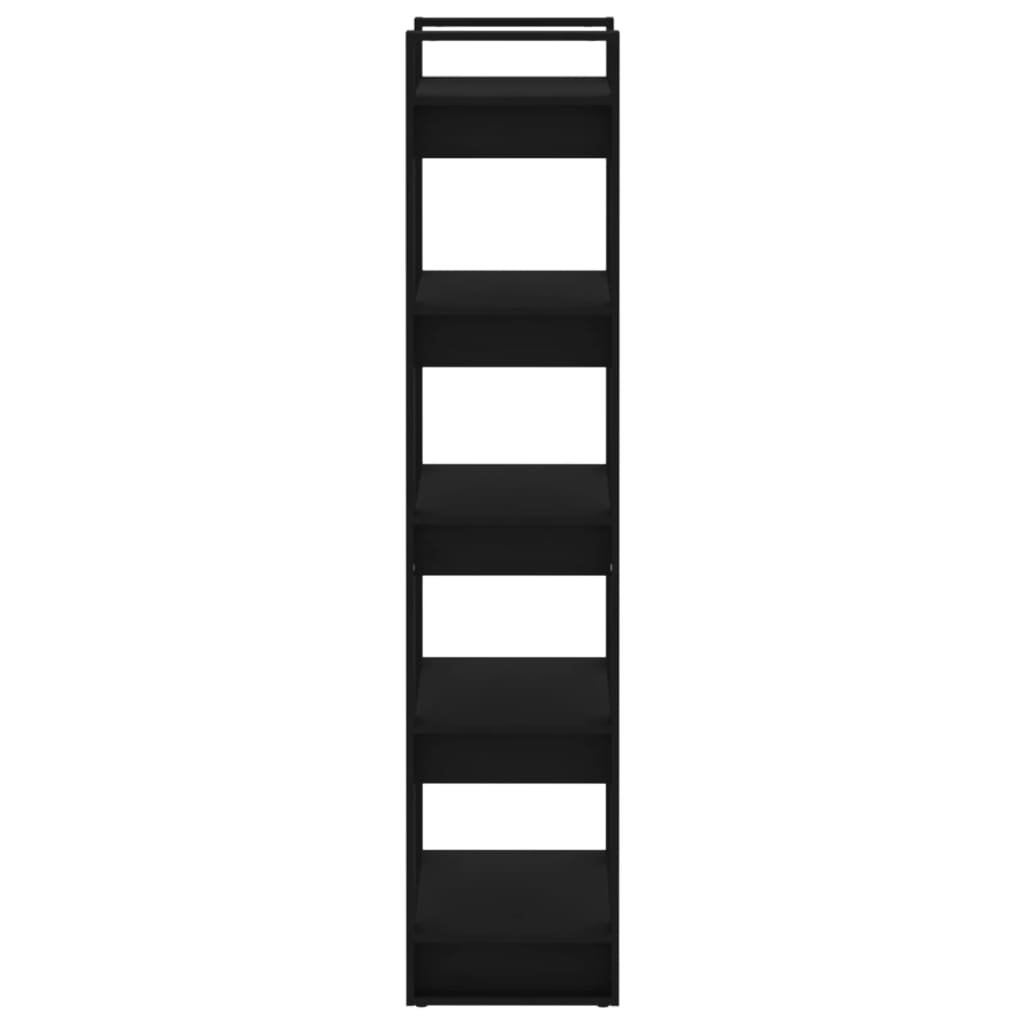 Kirjahylly/tilanjakaja musta 60x35x160 cm täysi mänty - Sisustajankoti.fi