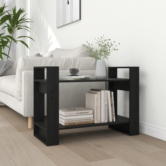 Kirjahylly/tilanjakaja musta 80x35x56,5 cm täysi mänty - Sisustajankoti.fi
