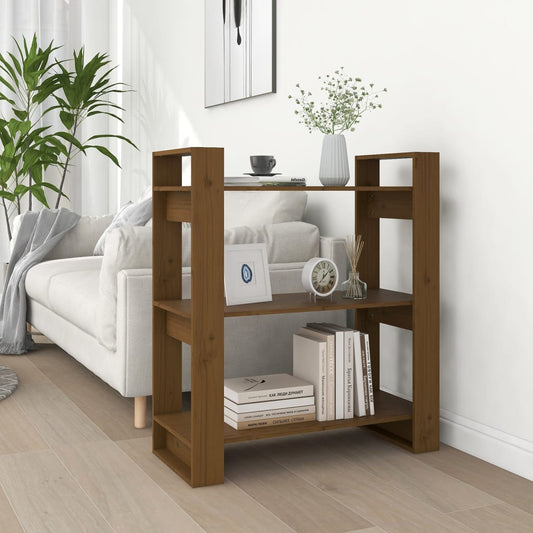 Kirjahylly/tilanjakaja hunajanruskea 80x35x91 cm täysi mänty - Sisustajankoti.fi