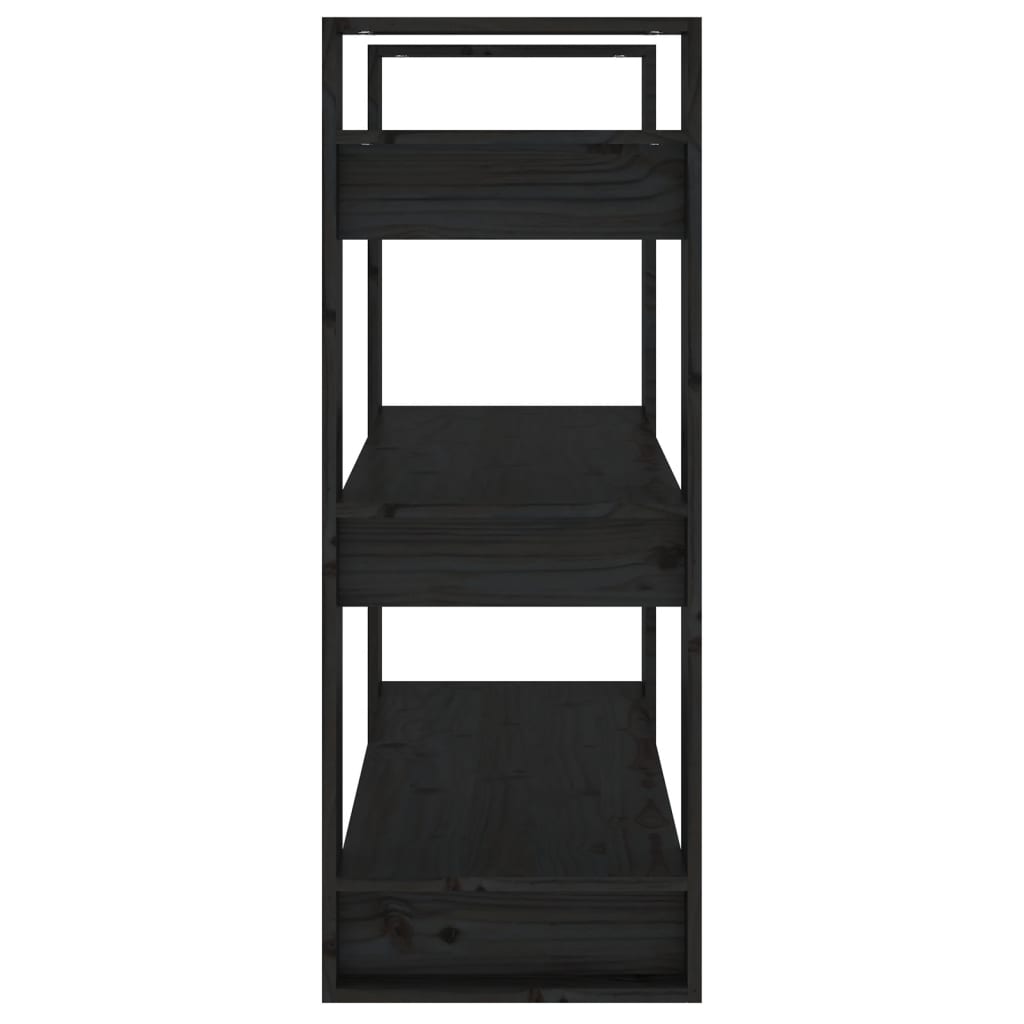 Kirjahylly/tilanjakaja musta 80x35x91 cm täysi mänty - Sisustajankoti.fi