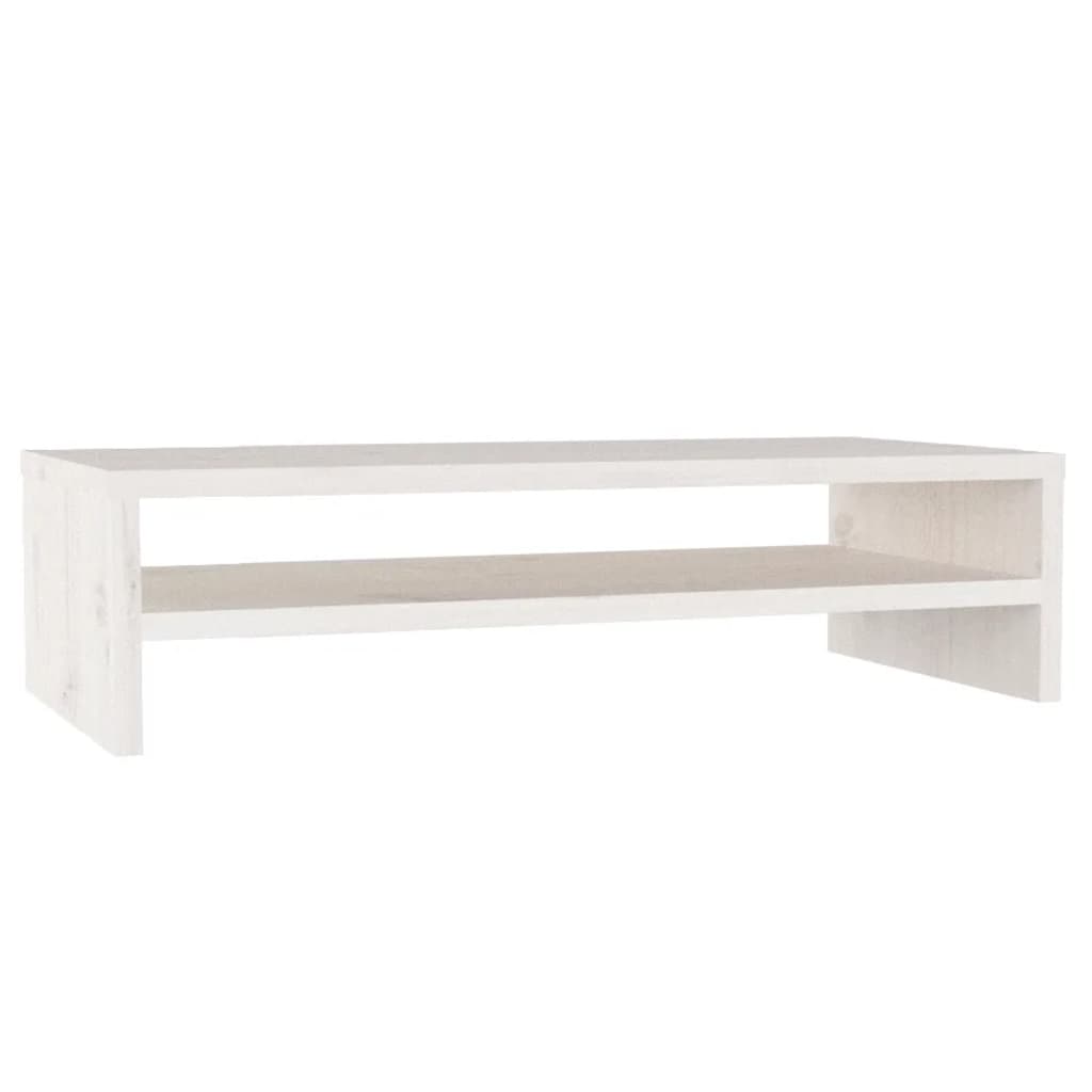 Näyttöteline valkoinen 50x24x13 cm täysi mänty - Sisustajankoti.fi