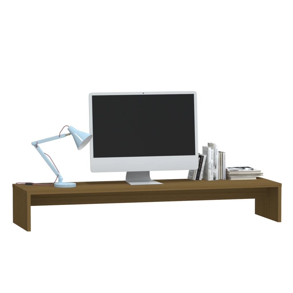 Näyttöteline hunajanruskea 100x27x15 cm täysi mänty - Sisustajankoti.fi