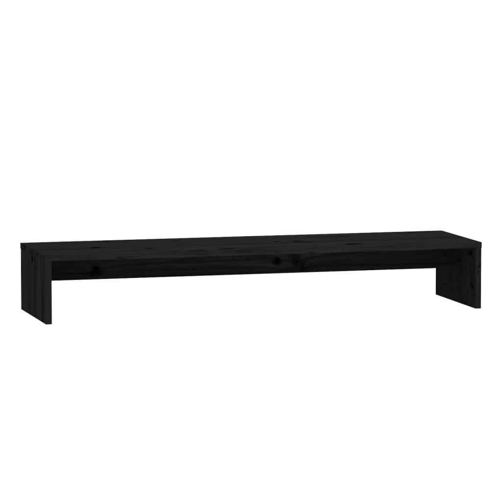 Näyttöteline musta 100x27x15 cm täysi mänty - Sisustajankoti.fi