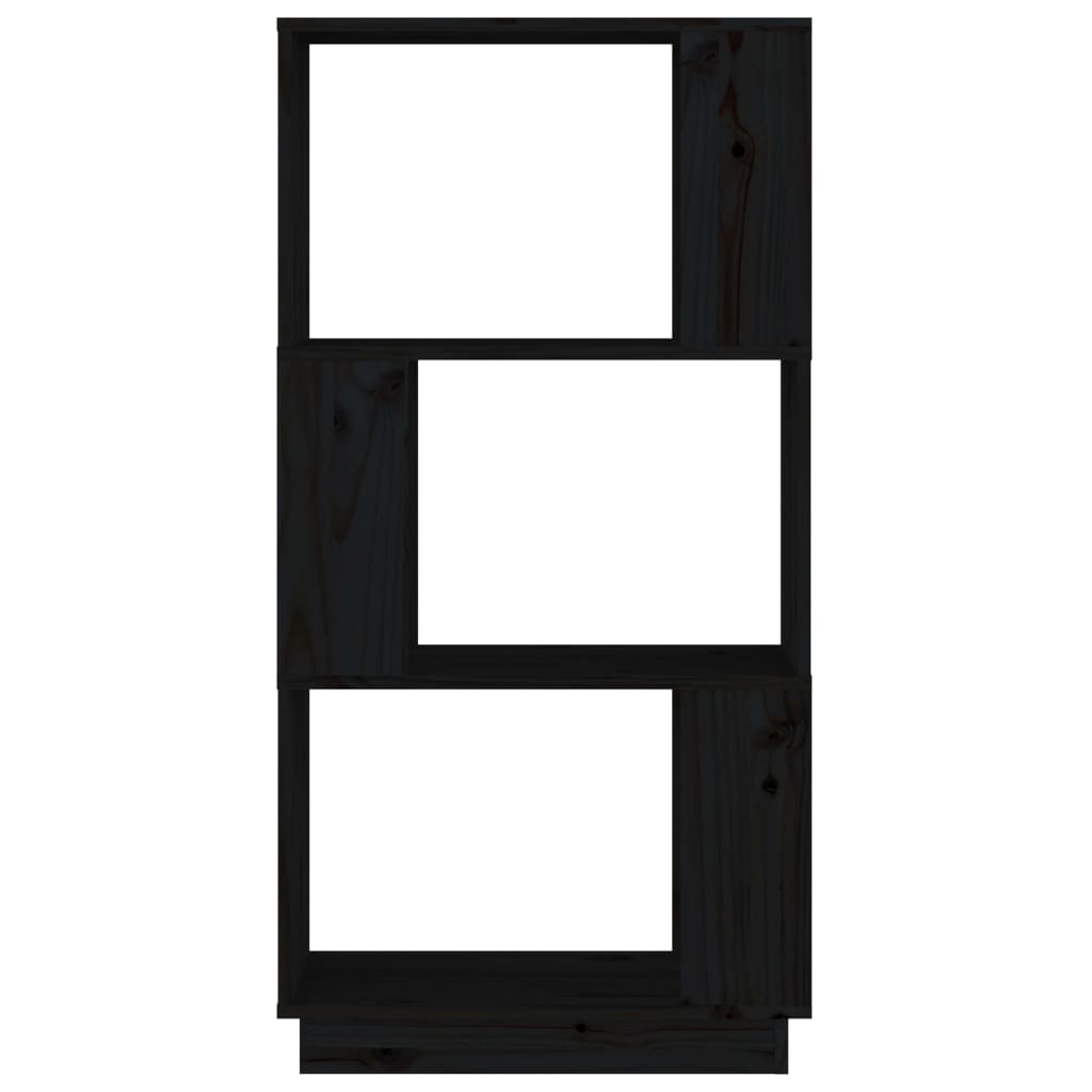 Kirjahylly/tilanjakaja musta 51x25x101 cm täysi mänty - Sisustajankoti.fi