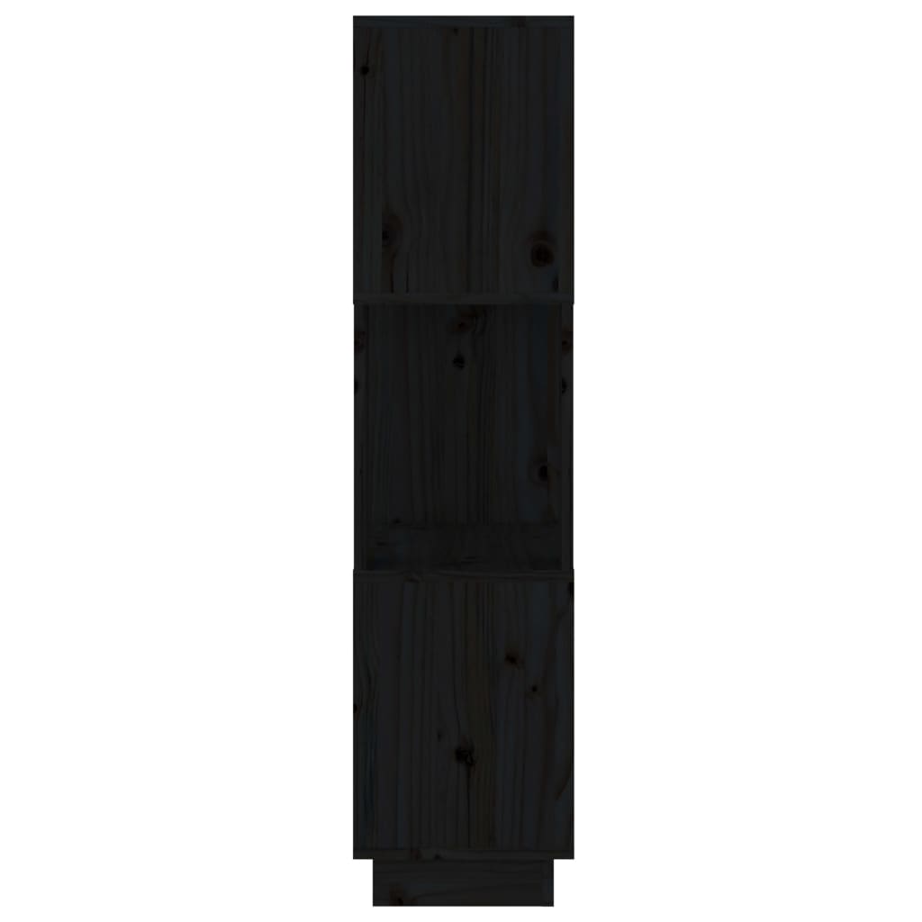 Kirjahylly/tilanjakaja musta 51x25x101 cm täysi mänty - Sisustajankoti.fi