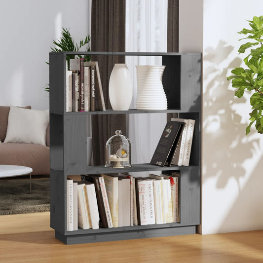 Kirjahylly/tilanjakaja harmaa 80x25x101 cm täysi mänty - Sisustajankoti.fi