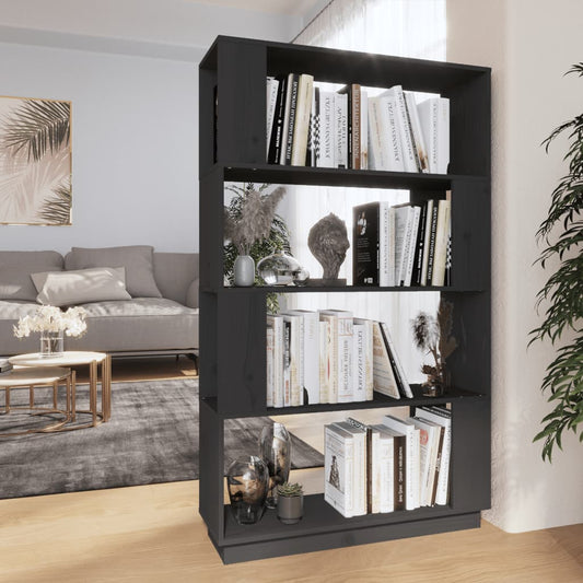 Kirjahylly/tilanjakaja harmaa 80x25x132 cm täysi mänty - Sisustajankoti.fi