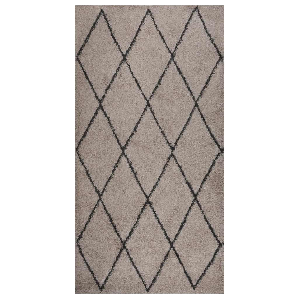 Pörrömatto korkeanukkainen beige ja antrasiitti 80x150 cm - Sisustajankoti.fi