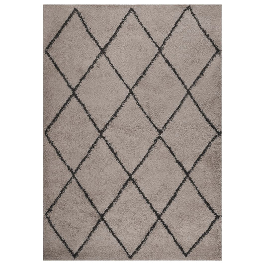 Pörrömatto korkeanukkainen beige ja antrasiitti 140x200 cm - Sisustajankoti.fi