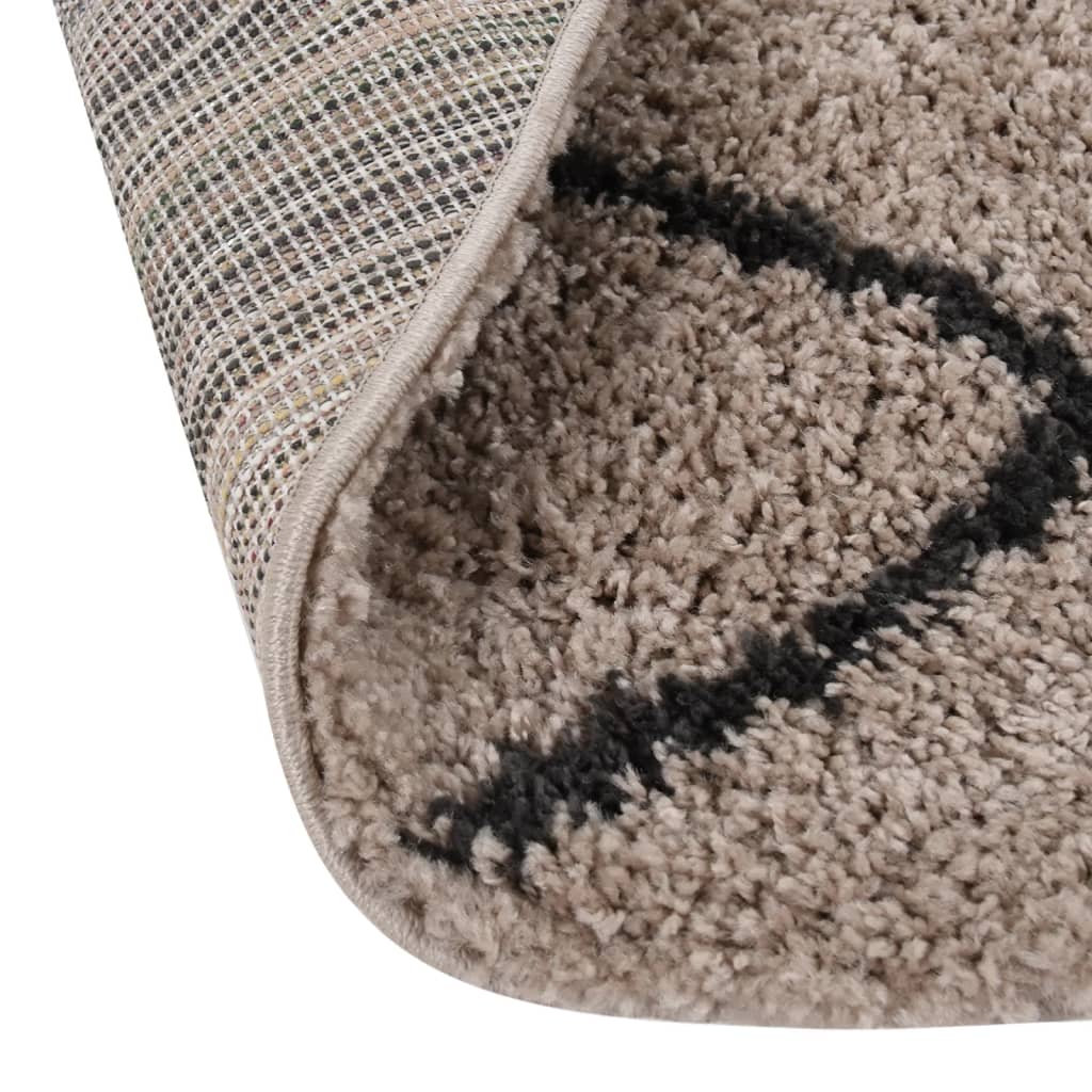 Pörrömatto korkeanukkainen beige ja antrasiitti φ120 cm - Sisustajankoti.fi
