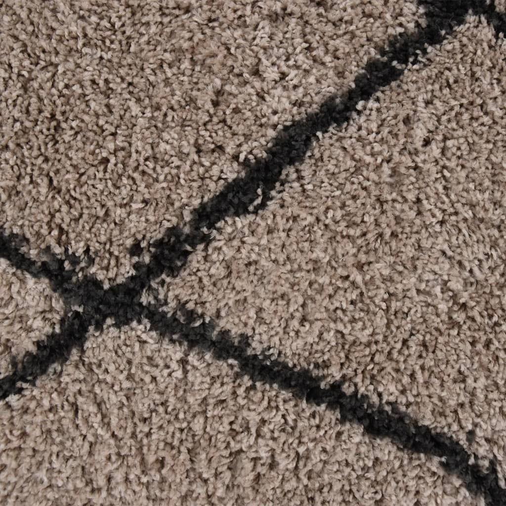 Pörrömatto korkeanukkainen beige ja antrasiitti φ120 cm - Sisustajankoti.fi
