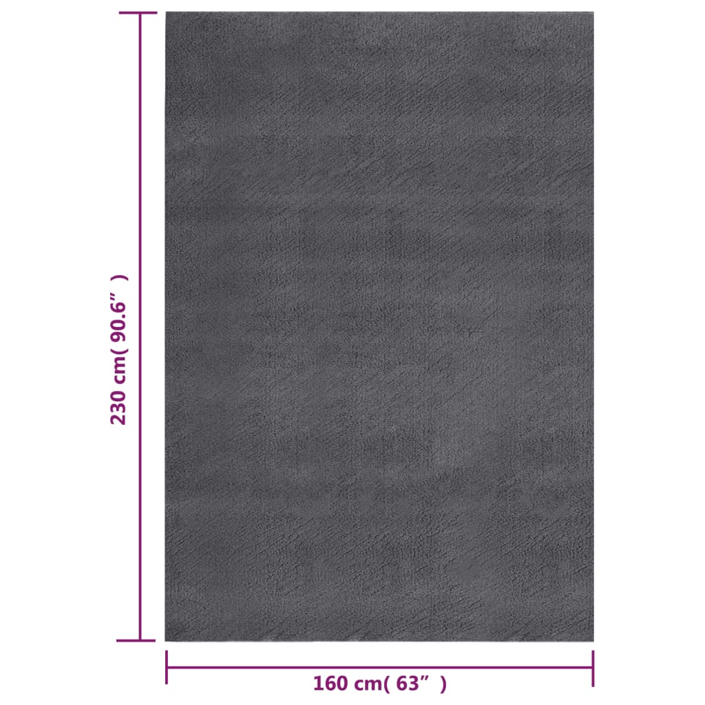 Matto pestävä pehmeä pörröinen 160x230 cm liukumaton antrasiit. - Sisustajankoti.fi