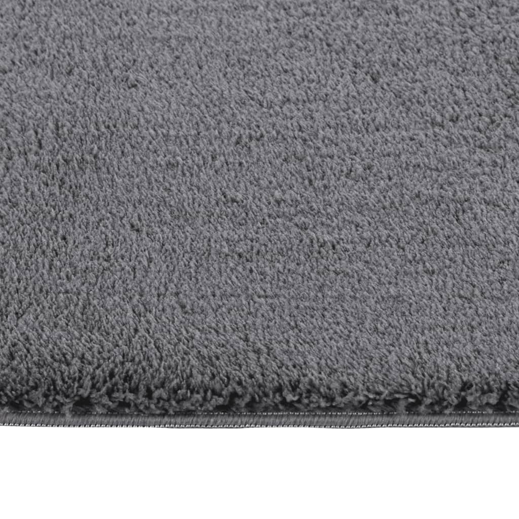 Matto pestävä pehmeä pörröinen 200x290 cm liukumaton antrasiit. - Sisustajankoti.fi