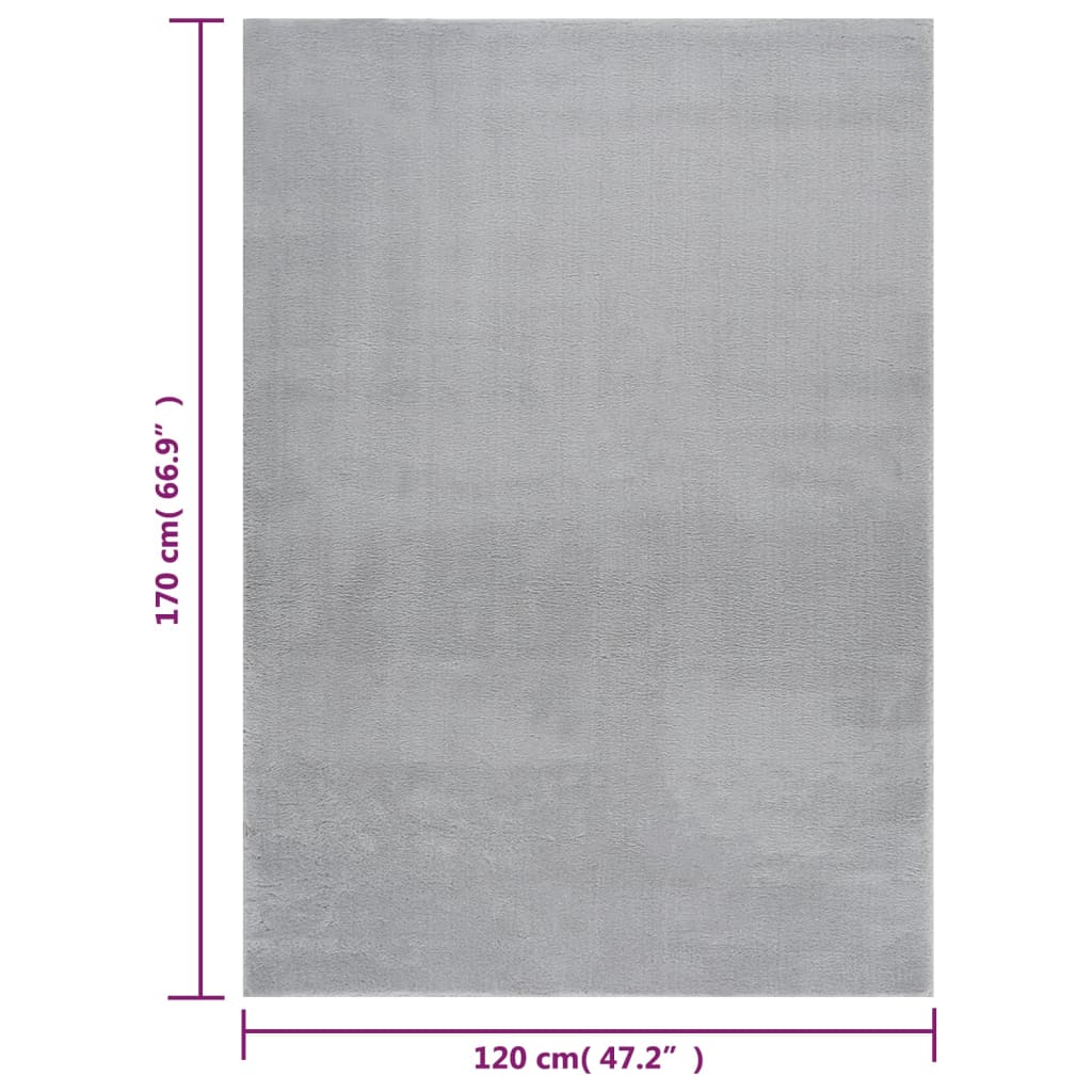Matto pestävä pehmeä pörröinen 120x170 cm liukumaton harmaa - Sisustajankoti.fi