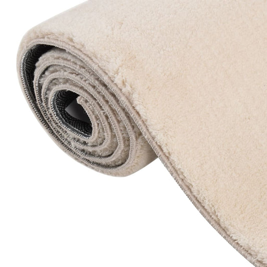 Matto pestävä pehmeä pörröinen 160x230 cm liukumaton beige - Sisustajankoti.fi