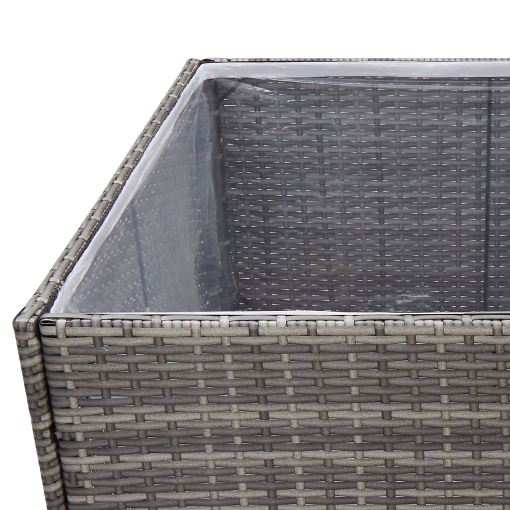 Kukkalaatikko harmaa 157x80x80 cm polyrottinki - Sisustajankoti.fi