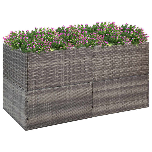 Kukkalaatikko harmaa 157x80x80 cm polyrottinki - Sisustajankoti.fi
