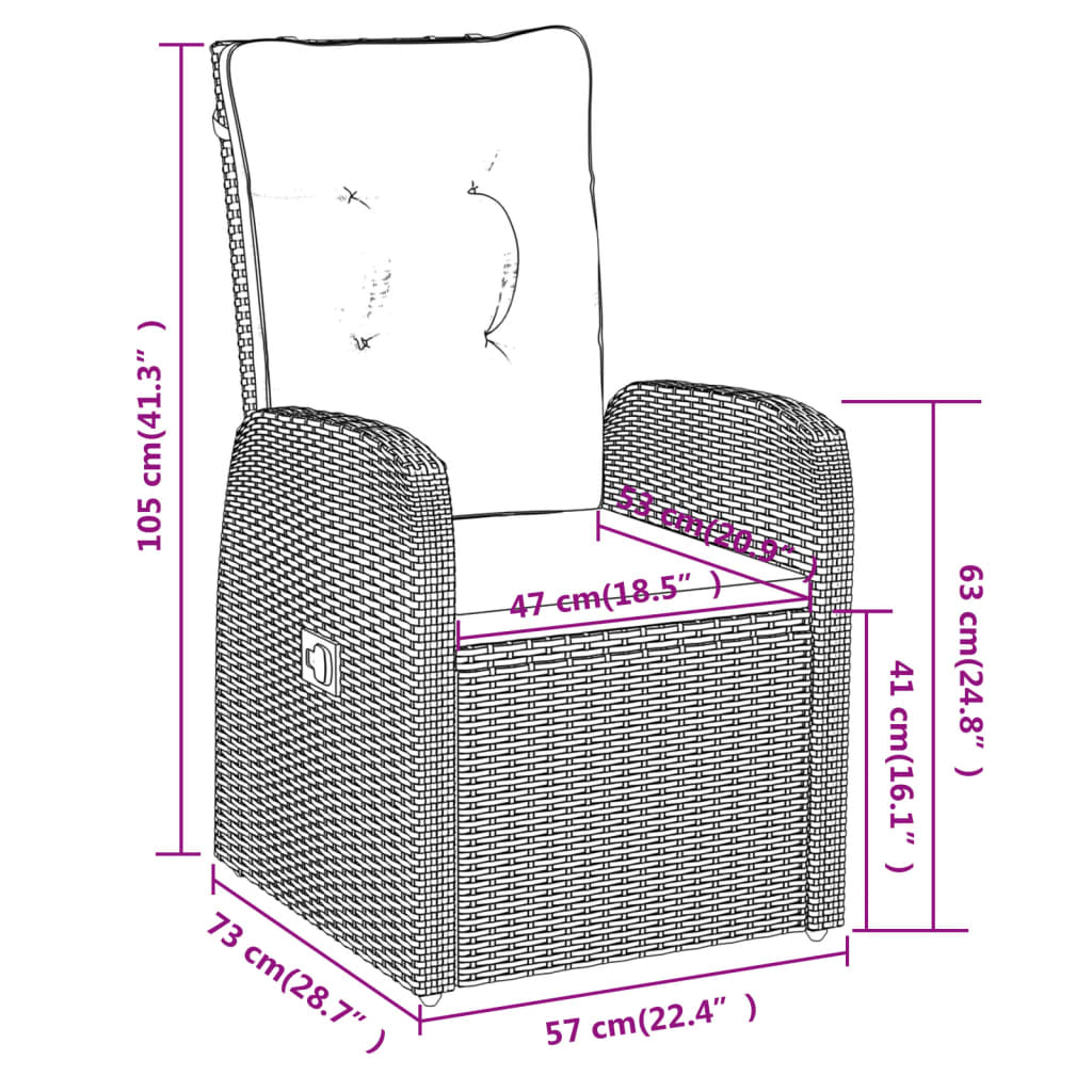 5-osainen Ulkoruokailuryhmä tyynyillä musta - Sisustajankoti.fi