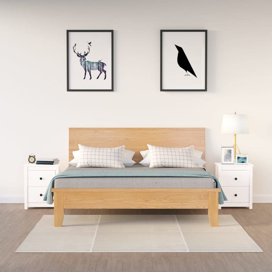 Yöpöydät 2 kpl valkoinen 50x35x61,5 cm täysi mänty - Sisustajankoti.fi