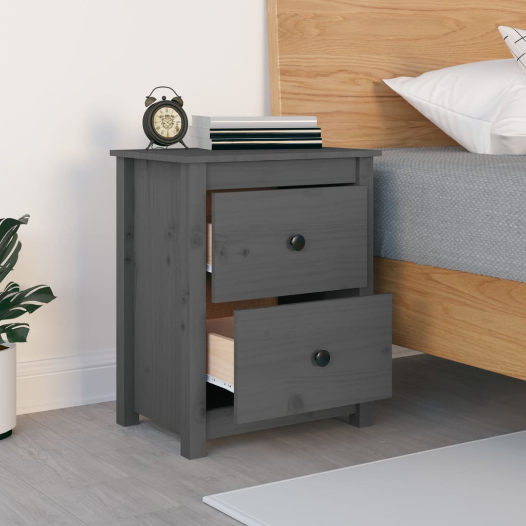 Yöpöytä harmaa 50x35x61,5 cm täysi mänty - Sisustajankoti.fi