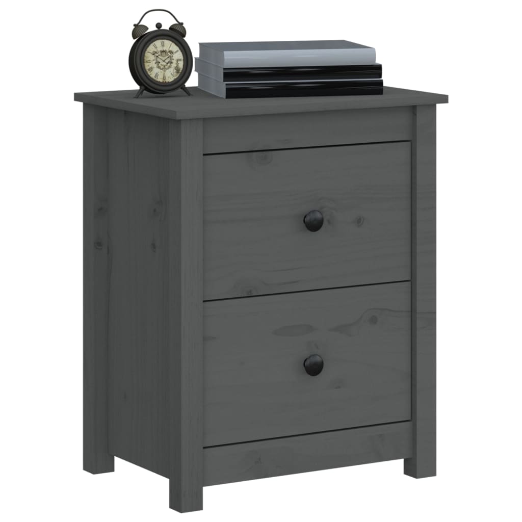 Yöpöytä harmaa 50x35x61,5 cm täysi mänty - Sisustajankoti.fi