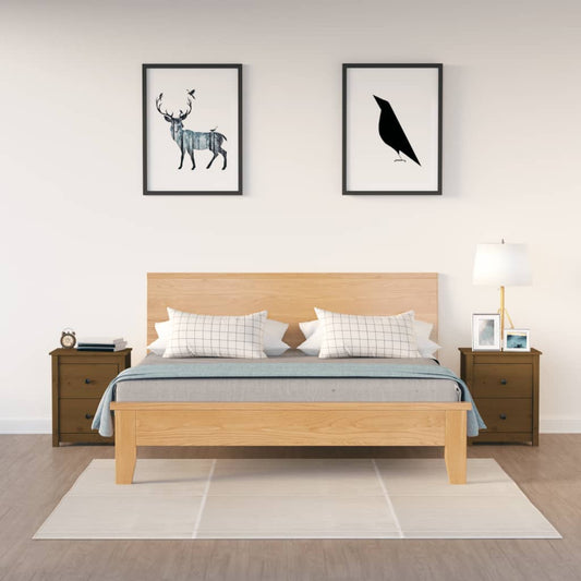 Yöpöydät 2 kpl hunajanruskea 50x35x61,5 cm täysi mänty - Sisustajankoti.fi