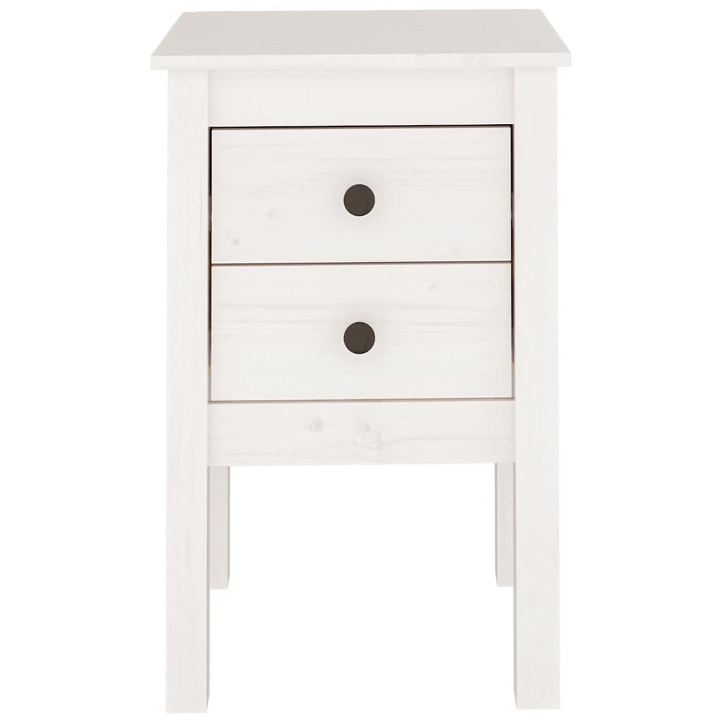 Yöpöydät 2 kpl valkoinen 40x35x61,5 cm täysi mänty - Sisustajankoti.fi