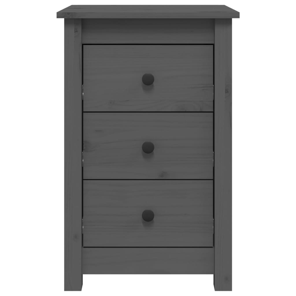 Yöpöydät 2 kpl harmaa 40x35x61,5 cm täysi mänty - Sisustajankoti.fi