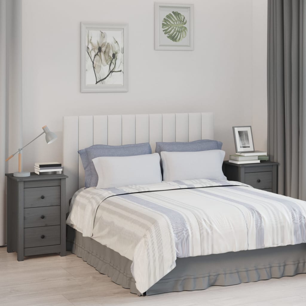 Yöpöydät 2 kpl harmaa 40x35x61,5 cm täysi mänty - Sisustajankoti.fi