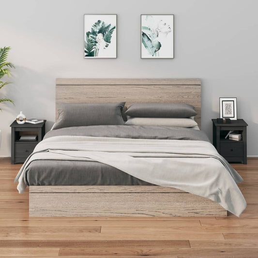 Yöpöydät 2 kpl harmaa 40x35x49 cm täysi mänty - Sisustajankoti.fi