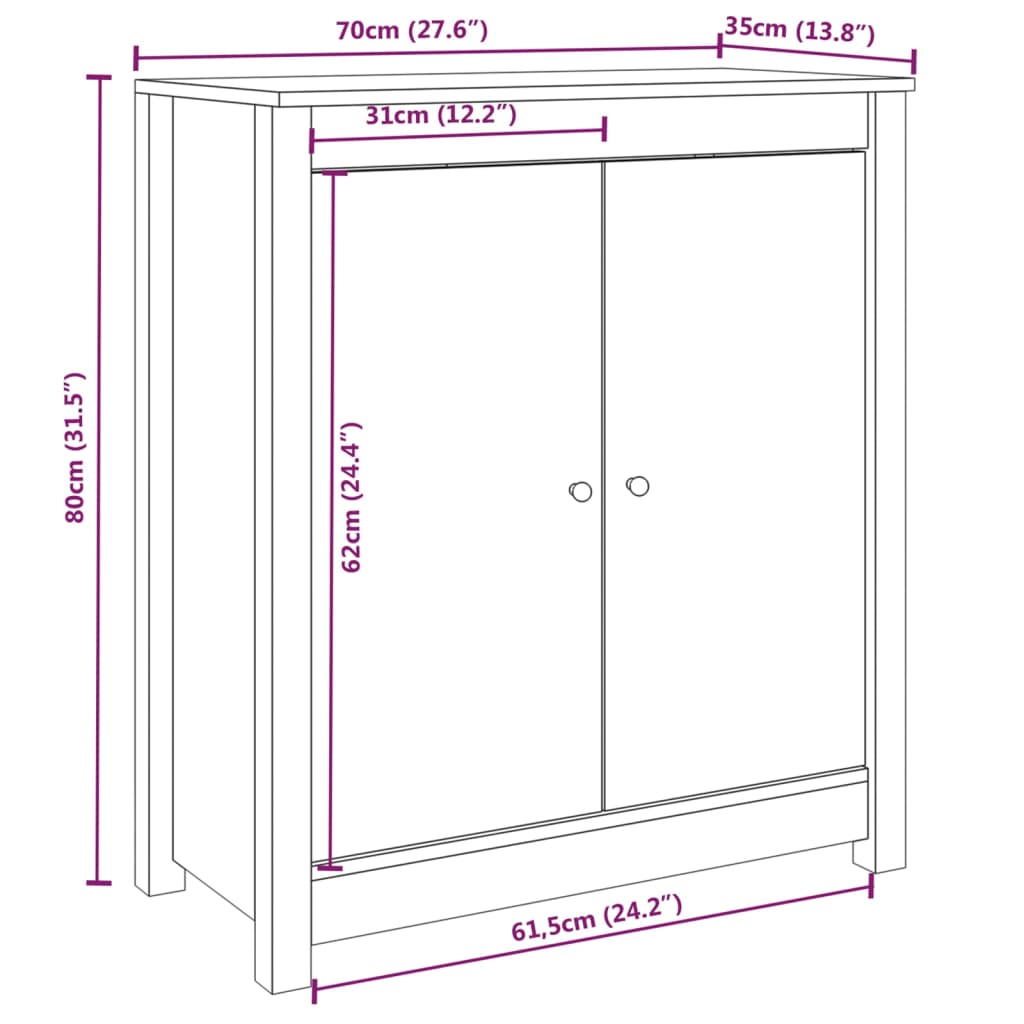 Senkki 70x35x80 cm täysi mänty - Sisustajankoti.fi