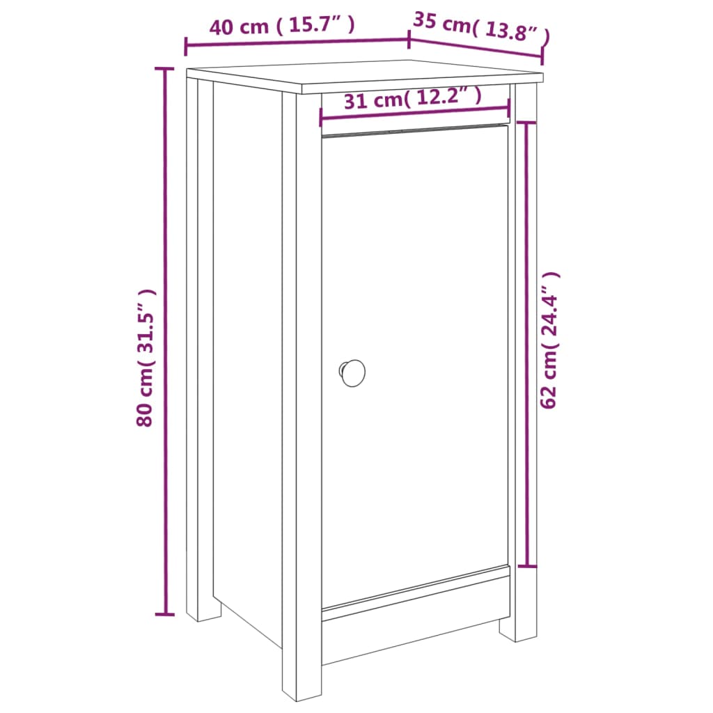 Senkit 2 kpl 40x35x80 cm täysi mänty - Sisustajankoti.fi