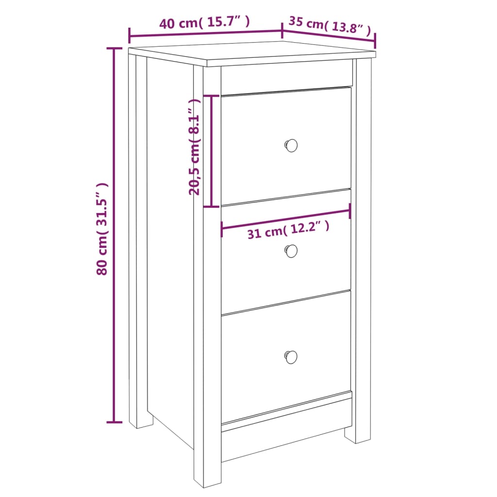 Senkit 2 kpl valkoinen 40x35x80 cm täysi mänty - Sisustajankoti.fi