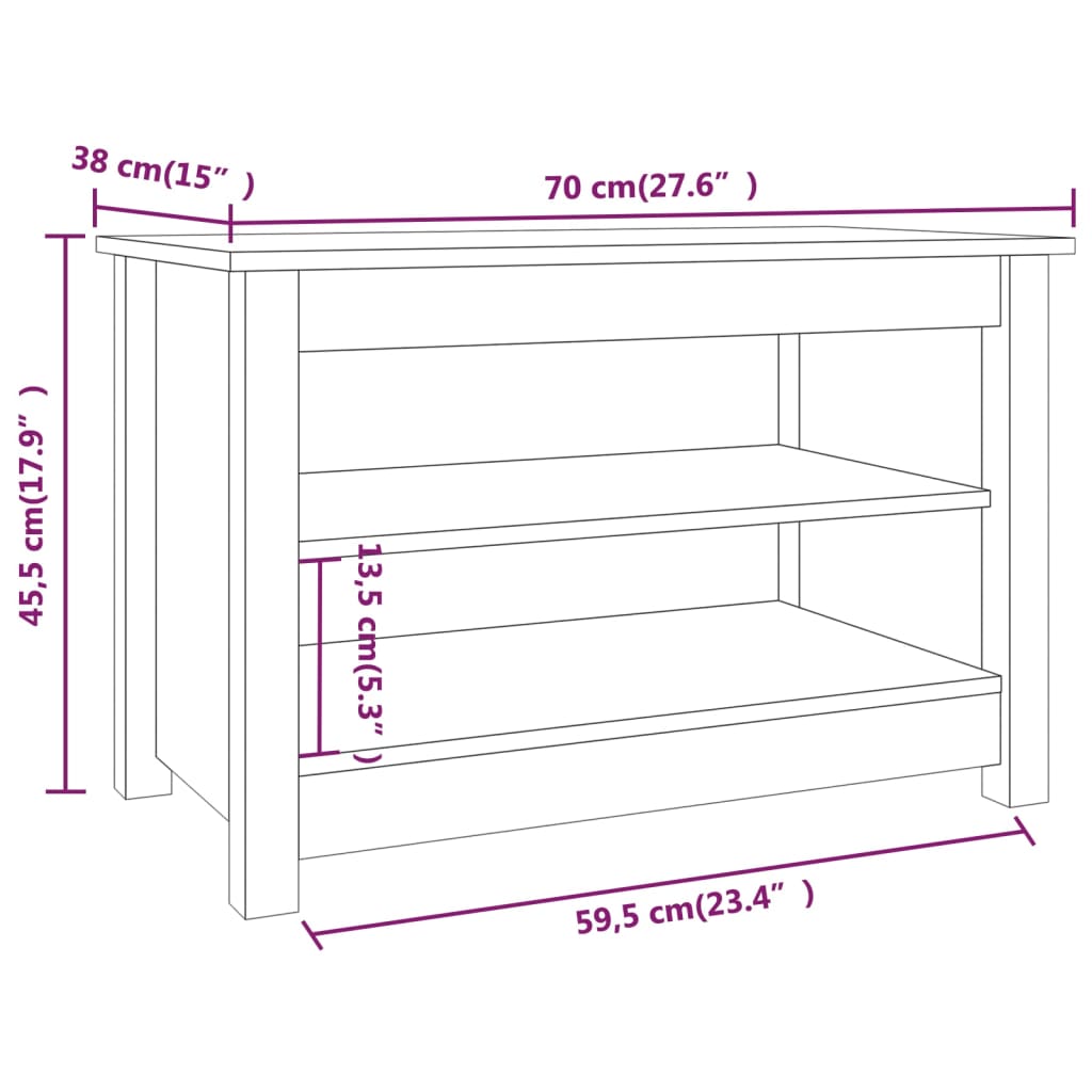 Kenkäpenkki 70x38x45,5 cm täysi mänty - Sisustajankoti.fi